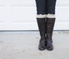 Scallop Boot Cuffs // Boot Socks in Ivory