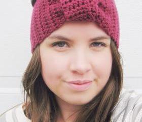 Turban Headband Knotted in Raspberry