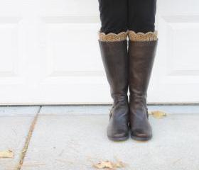 Scallop Boot Cuffs // Boot Socks in Camel