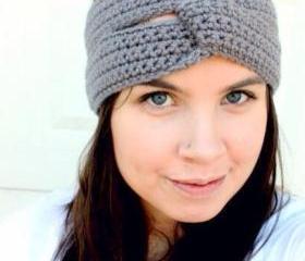 Turban Style Headband in Grey