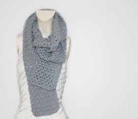 Bow Scarf // Infinity Scarf in Light Grey