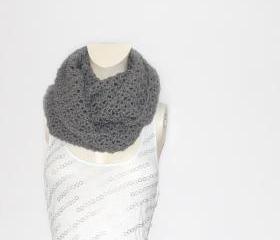  Cowl Scarf // Infinity Scarf in Titanium Grey