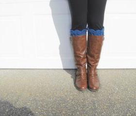 Scallop Boot Cuffs // Boot Socks in Royal Blue