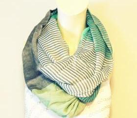Mint Color Block Infinity Scarf